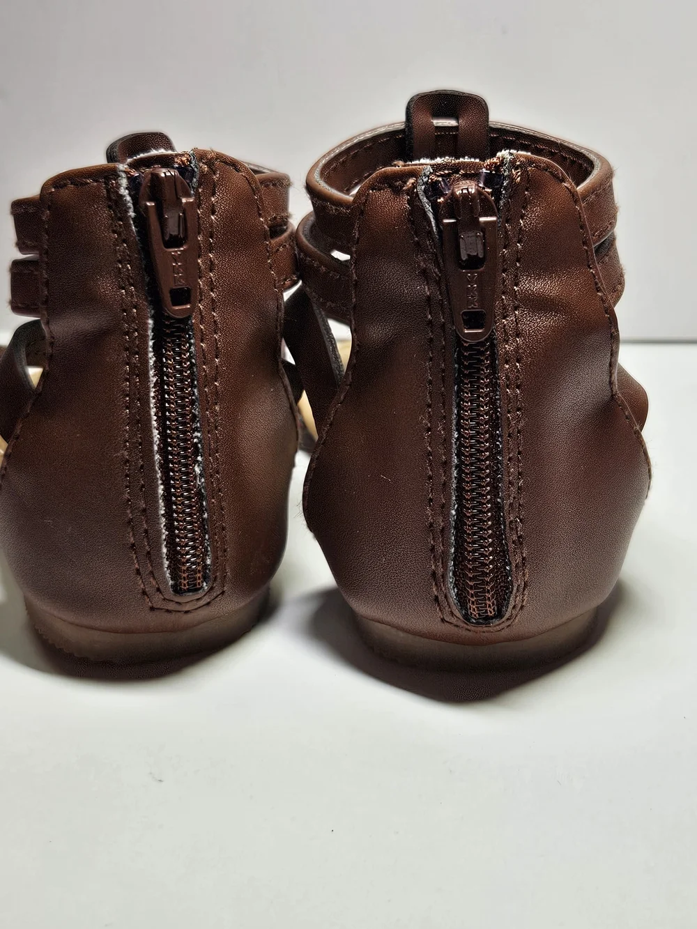 Koala Kids Toddler Girls Brown Faux Leather Studded Gladiator Sandals Size 4